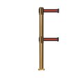 Montour Line Stanchion Dual Belt Barrier Fixed Base Sat.Brass Post 7.5ftBk/R H Belt MX630DF-SB-BRH-75